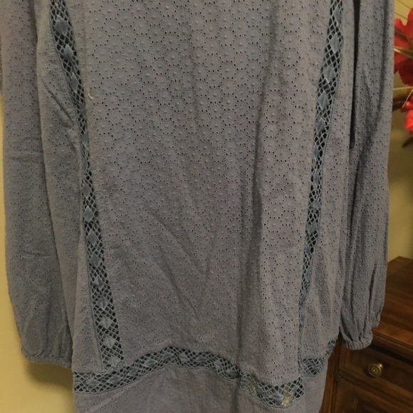 Lands End tunic top sz 2X. Thick fabric & lined. Pull on, long sleeves, crochet - Picture 3 of 8